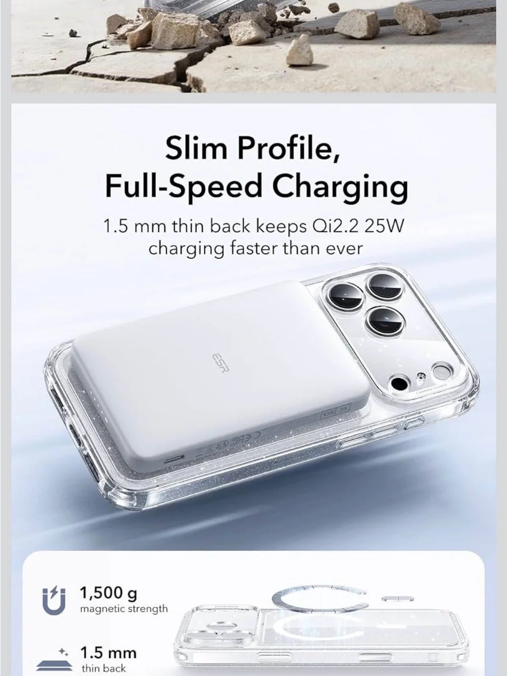 ESR Classic Hybrid for iPhone 18 Pro Max/17 Pro Max Case, Clear Shimmer